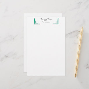 Papeterie Elégant Turquoise Corner Bordure Professionnel Pap