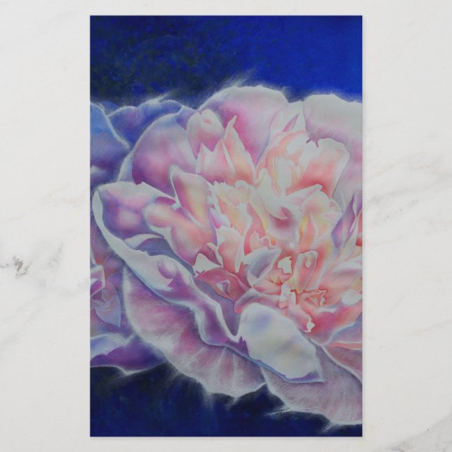 Papeterie Elégante couleur rose blanc pastel aquarelle flora (Devant)