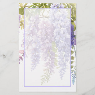 Papeterie Élégante glycine florale d'aquarelle mauve douce