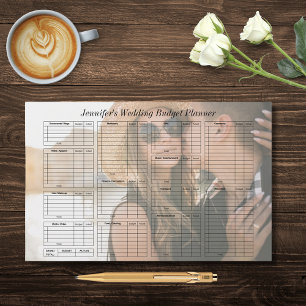 Papeterie élégante photo de planificateur budget mariage