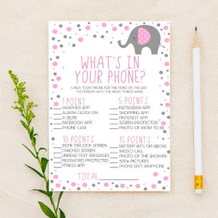 Papeterie Eléphant rose Gris Dans Votre Baby shower Téléphon