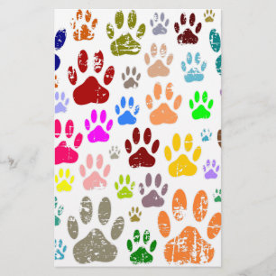 Papeterie Empreintes de pattes de chiens colorés en détresse