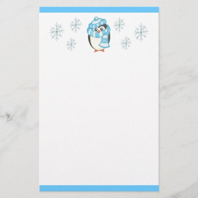 Papeterie en pingouin de Noël (Devant)