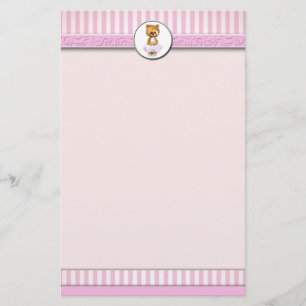 Papeterie En-tête de lettre A4 de rayure de sucrerie de rose