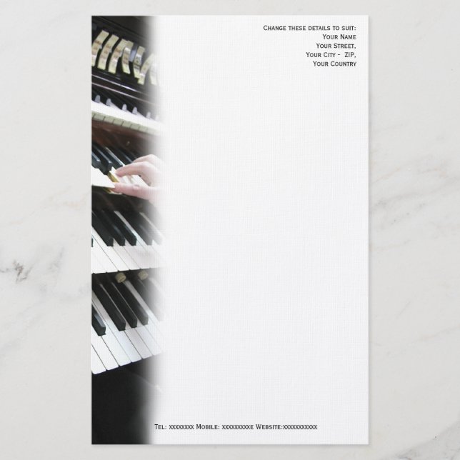 Papeterie En-tête d'organisme ou de musicien d'église (Devant)