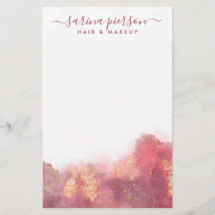 Papeterie Encre Aquarelle Liquide D'Art Moderne Rose Et Or R