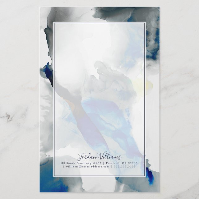 Papeterie Éphémère - bleu et gris (Devant)