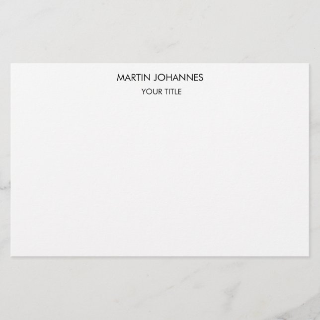 Papeterie Esthétique Simple Professionnel Blanc Moderne (Devant)