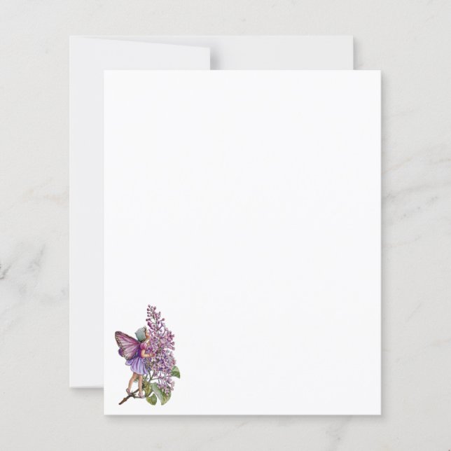 Papeterie et enveloppe "La Fée Lilac" (Devant)