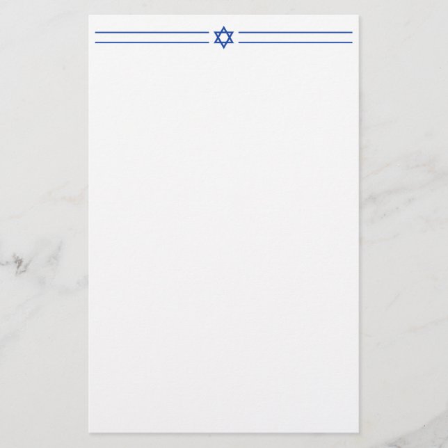 Papeterie Étoile de David Israël Bleu Blanc Blanc Blank 5,5  (Devant)