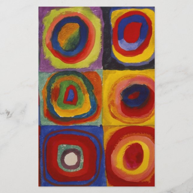 Papeterie Étude de couleur de carrés cercles (Devant)