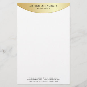 Papeterie Faux Gold White élégant Modèle moderne