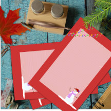 Femme de neige Red Linked Christmas Papier d'écrit