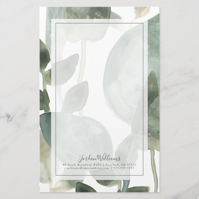 Papeterie Feuille de l'eau - aquarelle (Devant)