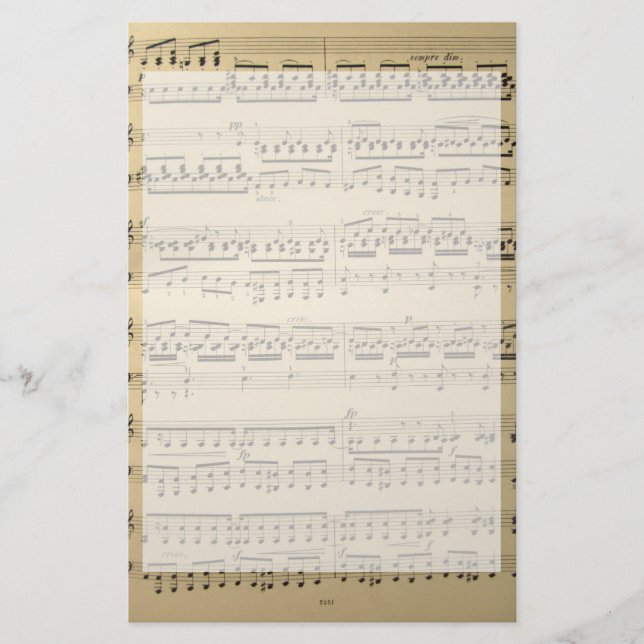 Papeterie Feuille de musique vintage (Devant)