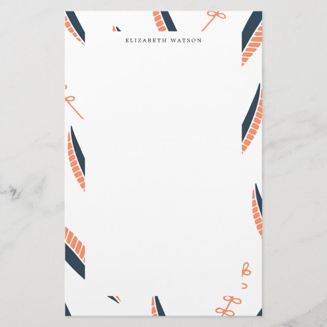 Papeterie Feuilles aériens | Monogramme (Devant)