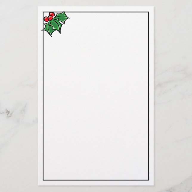 Papeterie Feuilles creux et baies | Soirée de Noël (Devant)