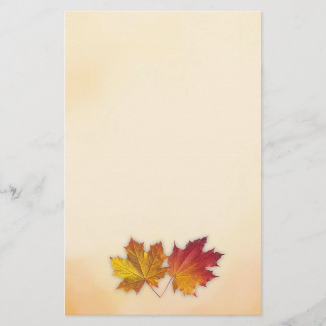 Papeterie Feuilles de l'automne de l'érable rouge et d'or Pa (Devant)