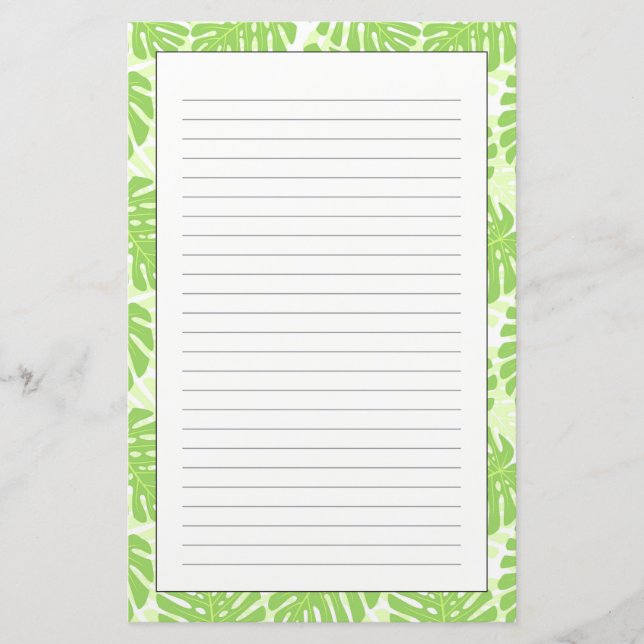 Papeterie Feuilles De Plante Tropical - Monstera Motif (Devant)