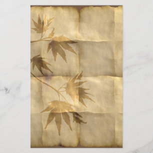 Papeterie Feuilles d'érable or sur papier parchemin élégant
