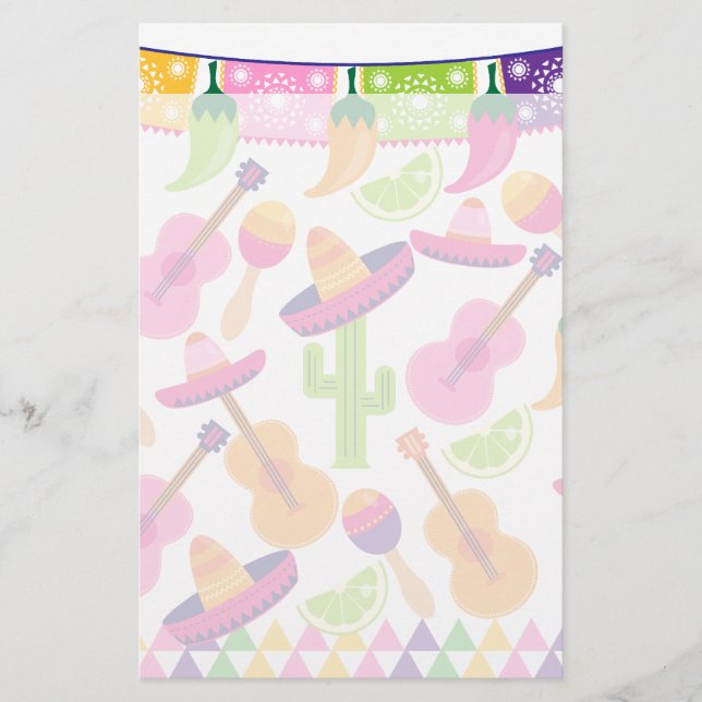 Papeterie Fiesta Party Sombrero Cactus Lims Peppers Maracas (Devant)