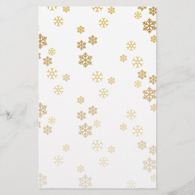 Papeterie Flèche de neige en chute d'huile d'or (Devant)
