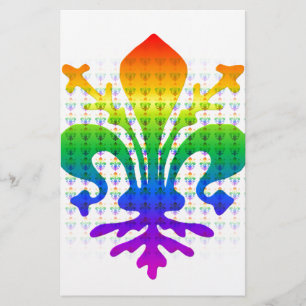Papeterie Fleur-de-lis arc-en-ciel