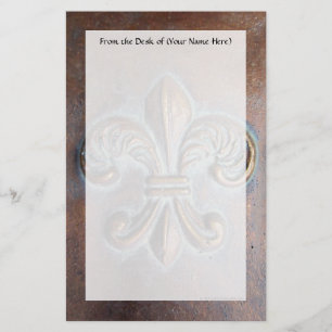 Papeterie Fleur De Lis, Cuivre-Regard âgé imprimé