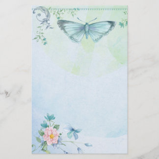 Papeterie Fleur de papillon de vert bleu assez stationnaire