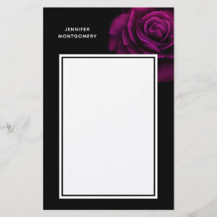Papeterie Fleur gothique de rose violet-rouge