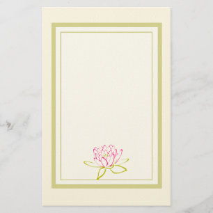 Papeterie Fleur Lotus / Illustration de la couche d'eau