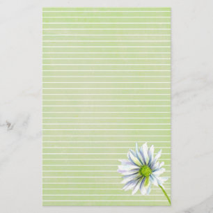 Papeterie Fleur marguerite blanc Sage vert