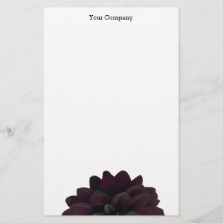 Papeterie Fleur noire florale moderne de dahlia