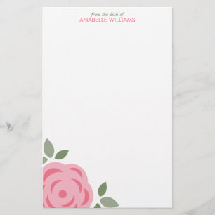 Papeterie Fleur rose simple