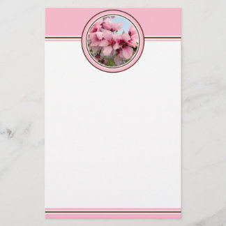 Papeterie fleurissante rose de branche - rose