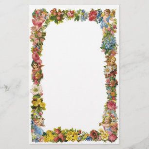 Papeterie Fleurs et enfants Frontière victorienne