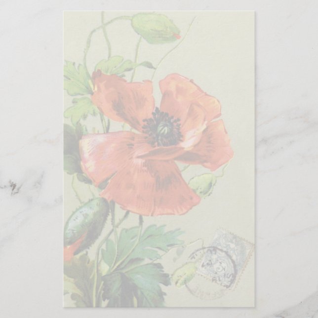 Papeterie FLEURS vintages DE POIVRE ROUGE (Devant)