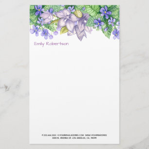 Papeterie Fleurs violettes
