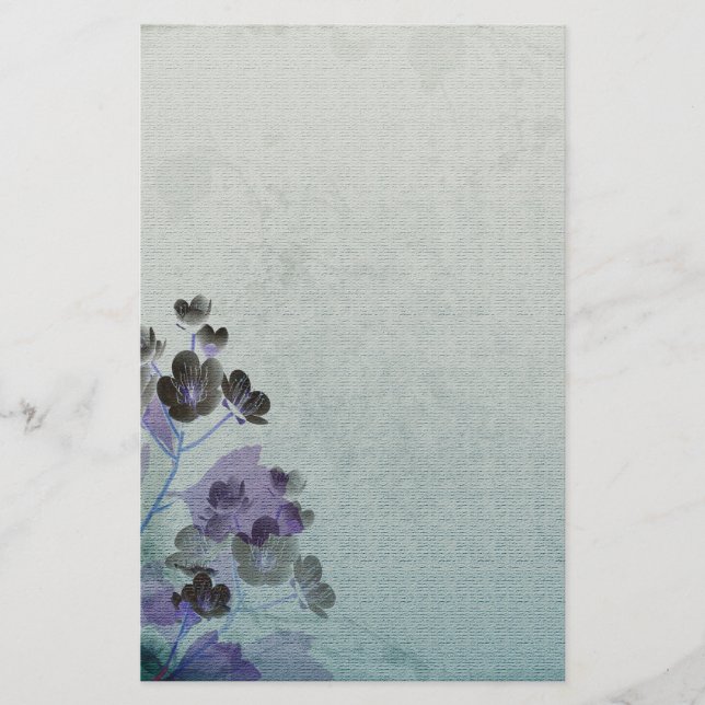 Papeterie Fleurs violettes (Devant)