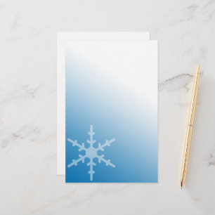 Papeterie Flocon de neige d'hiver Gradient bleu