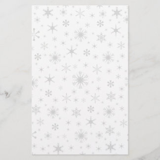 Papeterie Flocons de neige - gris-clair sur le blanc