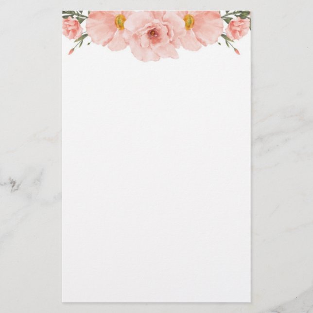Papeterie Floral rose (Devant)
