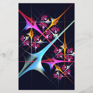 Papeterie Floral rose moderne Art Abstrait Couleur Motif #01