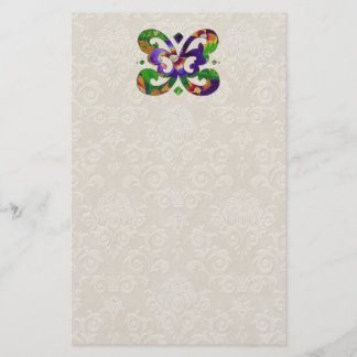 Papeterie florale de motif de papillon