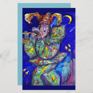 Papeterie FLUTISTE EN BLEUE / Station de nuit du Carnaval vé