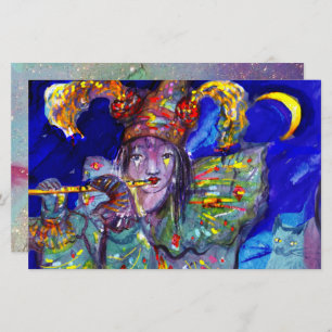 Papeterie FLUTISTE EN BLEUE / Station de nuit du Carnaval vé