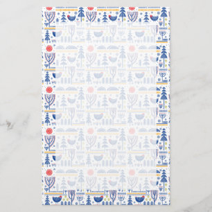 Papeterie Folk Art Winter Bird Motif