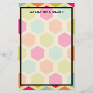 Papeterie Formes d'hexagone dans le Motif des couleurs Vinta