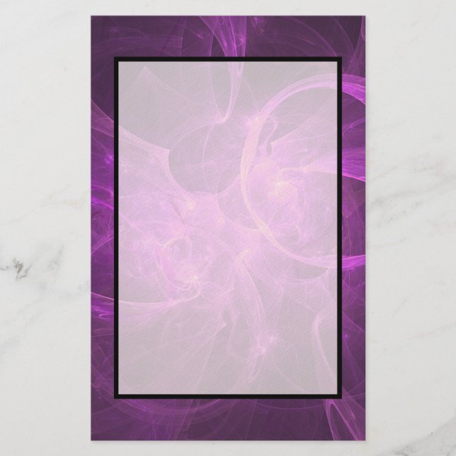 Papeterie fractale Abstraite rose et violet avec cercles (Devant)