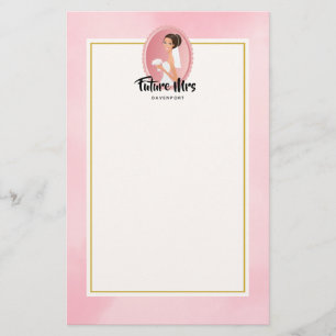 Papeterie Futur Mme avec mariée en Mariage Gown